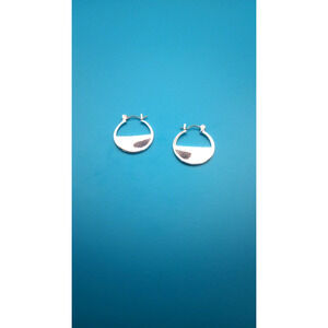 LC Hoop Earrings Silver Tone